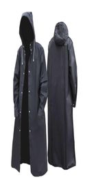 Black Fashion Adult Waterproof Long Raincoat Women Men Rain coat Hooded For Outdoor Hiking Travel Fishing Climbing Thickened 210923917973