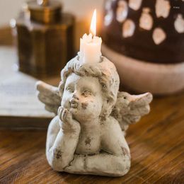 Candle Holders Nordic Accessories Holder Decoration House Angel Burner Centre Warmer Bougies Et Supports Home