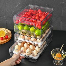 Storage Bottles Kitchen Fridge Organizers Drawer Box Eggs Fruit Vegetable Food Slide Tray Refrigerator Organizer Bins