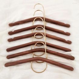 Hangers High-End Luxury Brass Black Walnut Solid Wood Hanger Clothes