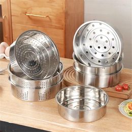 Double Boilers Thick 304 Stainless Steel Food Steamer With Handle Rice Cooker Dumplings Steaming Rack Grid Kitchen Cooking Utensils