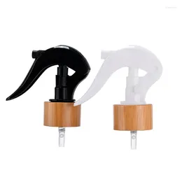 Storage Bottles 5pcs/lot Wholesale 24/410 White Black Natural Fine Mist Pump Sprayer Nozzle Custom 24mm Bamboo Trigger Spray