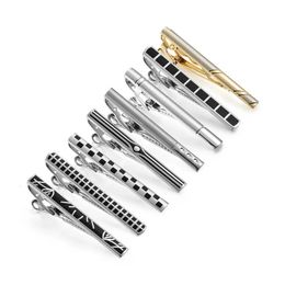 8 PCS Metal Tie Clip Set With Gift Box Wedding Guests Gifts For Man Shirt Cufflinks Mens Husband Luxury Jewellery Business 240408