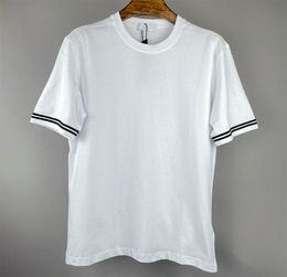 Men039s polo shirt with logo embroidery Striped cuffs round neck loose couple short sleeves Casual Tshirt6785789