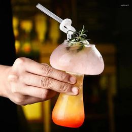 Wine Glasses Mushroom Fungi Tumblers Transparent Borosilicate Glass Beverage Water Mug Drinking Thickened Bottom For Home Kitchen
