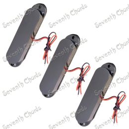Cables A Set 3 pcs Black No Hole Sealed Closed Cover Single Coil Pickup for Electric Guitar