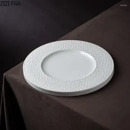 Plates Nordic El Steak Plate Ceramic Creative Restaurant Main Course Sweet Pizza Product Home Kitchen White Tableware