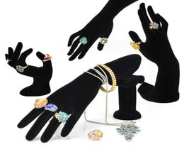 Hand Shaped Ring Stand Bracelet Holder Bangle Rack Jewellery Display Rings Shelf Black Velvet Female Mannequin Hand41706532328029