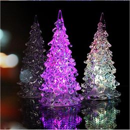 Super Beautiful Mini Acrylic Icy Crystal Color Changing LED Lamp Light Decoration Christmas Tree Gift LED Desk DecorTable Lamp Li3250866