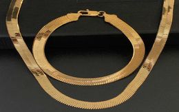 3 4 5 7mm Wide Flat Herringbone Necklace For Men Bone Chain Chokers 18k Gold Filled Vintage Miami Jewelry2902599