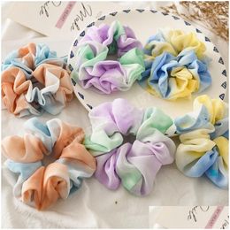 Hair Accessories Chiffon Tie Dye Bands Girls Women Large Intestine Hairbands Childrens Rubber Head Rope Headwear Drop Delivery Baby, K Dhmo2