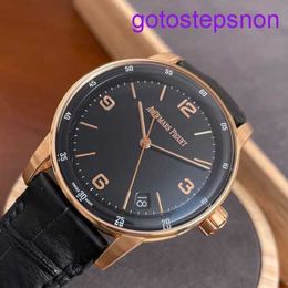 Exclusive AP Wrist Watch CODE 11.59 Series 15210OR Rose Gold Black Plate Mens Fashion Leisure Business Mechanical Watch