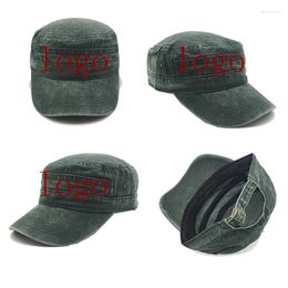 Berets Custom Printed Embroidered Washed Denim Breathable Military Hat Dad Fashionable Outdoor Sun Shading Duckbill