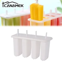 Baking Tools 1PC 4 Cell Ice Cream Popsicle Mold With Handle Summer Children's Maker Cube Tray