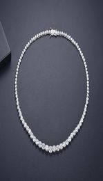 Chokers Trendy Lovers Necklace Lab Diamond Cz Stone White Gold Filled chorker Pendant Necklaces for Women Bridal Party Wedding jew5518721