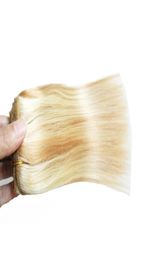 P27613 bleach blonde grade 6a unprocessed virgin brazilian hair straight remy human hair weaves 1PCSLOTDouble drawnNo sheddin4891994