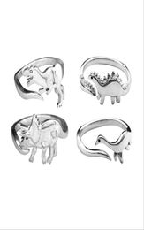 50pcslot mixed Silver plated Alloy metal Open Dinosaurs Animal Rings Individualistic for Woman and Men8512161