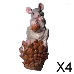 Garden Decorations 2-4pack Cute Mouse Figurine Sculpture For Home Yard Statues Lawn