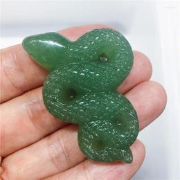 Decorative Figurines Natural Green Aventurine Crystal Stone Snake Hand Carved Animal Figurine Energy Crafts Home Decoration As Gift