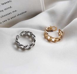 Lats Gold Silver Color Plating Chain Shape Rings for Women Men Vintage Gothic Chunky Hip Hop Ring Antique Jewelry Accessory Q07084576619