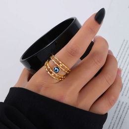 Fashionable Alloy Jewellery Creative Oil Drop Demon Eye Ring, and Tail Ring