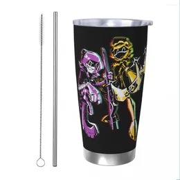 Tumblers N And Uzi Doorman Insulated Tumbler With Straws Murder Drones Vacuum Thermal Mug Outdoor Travel Car Bottle Cups 20oz