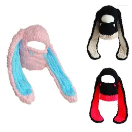 Berets 2In1 Women's Knitted Ear Cap Warm And Fashionable Winter Beanie Hat Perfect For Cold Weather Outdoor Activities