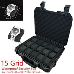 15 Slot Plastic Watch Case Portable Waterproof Is Used To Store Watches Tool Box 240412