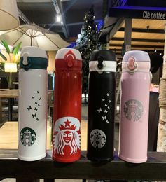 Tide Brand Water Bottles New 2022 Butterfly Insulation Cup Classic Pattern NS Korean Version Large-capacity Stainless Steel Cup9019971