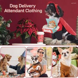 Dog Apparel Cosplay Outfit Pizza Delivery Costume Funny Christmas Clothes For Pets Puppy Daily Wear