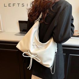 Shoulder Bags Bow Tie Design PU Leather Underarm For Women 2024 Y2K Trend Female Chain Crossbody Bag Handbags And Purses