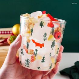 Wine Glasses Christmas Tree Glass Coffee Flower Tea Juices Milk Cola Beer Cup Home Kitchen Office Heat Resistant Drinkware Gift