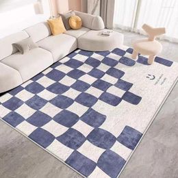 Carpets Checkerboard Imitation Cashmere Carpet Living Room Sofa Coffee Table Blanket Family Bedroom Thickening Non-slip Bedside