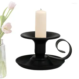 Candle Holders Taper Wrought Iron Vintage Charm Candlestick Holder With Handle For Dining Party Living Room Wedding Bar Decor