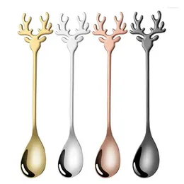 Spoons Kitchen Dessert Spoon Stainless Steel Leaves Ce Cream Soup Tea Coffee Stirring Mixing Tools And Accessories