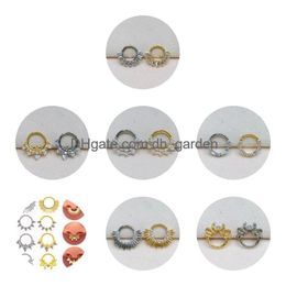 Beaded Color Mixing Fashion Body Piercing Jewelry Y Zircon Gold Eyebrow Bar Lip Nose Barbell Ring Navel Earring Gift Drop D Dhgarden Dhxn5