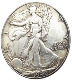 US 1942PSD Walking Liberty Half Dollar Craft Silver Plated Copy Coin Brass Ornaments home decoration accessories2996881
