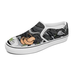 Customised Slip On Casual Shoes Men Women Classic Canvas Sneaker Black White Grey Brown LimeGreen Mens Trainers Outdoor Shoe GAI