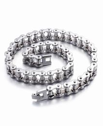 SDA Cool 316L Stainless Steel Biker Chain Necklace Men Women Simple Motorcycle Chain Jewellery 10mm Wide High Polish8461766