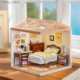 3D Puzzles Robotime Rolife 3D Puzzle Super Store Sweet Dream Bedroom Plastic DIY Miniature House Kit Plastic Doll House Building Set Toy Y240415