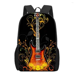 School Bags Art Guitar Music Classical Backpack Women Men Backpacks Children Shoulder Back Pack For Girls Boys Book Bag Female