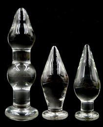 Dia 48mm to 80mm Pyrex Crystal Glass Anal Plug Big Long Glass Butt Plug Penis Adult Gspot Male Masturbator Dildo Gay Sex Toys Y203435260