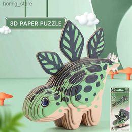 3D Puzzles Dinosaur 3D Paper Puzzle For Kids Educational Montessori Toys Funny DIY Manual Assembly Three-dimensional Model Toy For Boy Girl Y240415