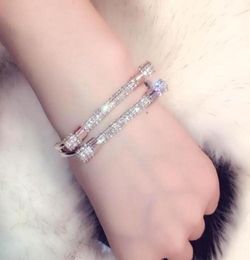 Fashionsimple and full diamondstudded bracelet silver rose gold Colour bracelet96165331311910