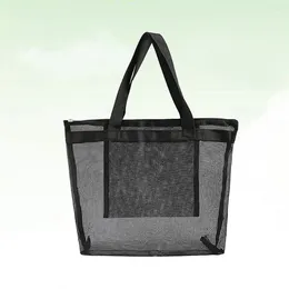Storage Bags Fashion Mesh Shopping Bag Organizer Reusable Shoulder Handbag Beach Dry Wet Clothes Departing Net Tote