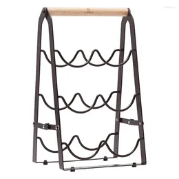 Kitchen Storage Metal Wine Rack Countertop Creative Bottle Reuseable 6 Foldable Display Stand