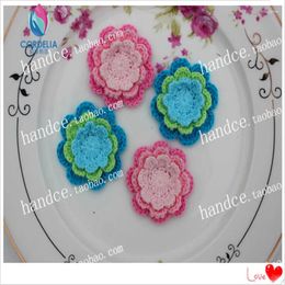 Decorative Flowers 6 Pcs 4.5cm High Quality Guangzhou Fabric Lace Real Touch Mini Crochet For Wedding Decoration As Novelty Household