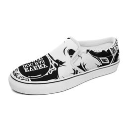 Customised Slip On Casual Shoes Men Women Classic Canvas Sneaker Black White Grey Brown SaddleBrown Mens Trainers Outdoor Shoe GAI