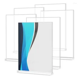 Frames Sign Holder Clear Vertical 8.5 X 11 6 Pack Standing Paper Stand Display