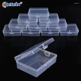 Gift Wrap Mini PP Empty Box Plastic Transparent With Lid Packaging Parts Snap-on Storage Packing 10Pcs